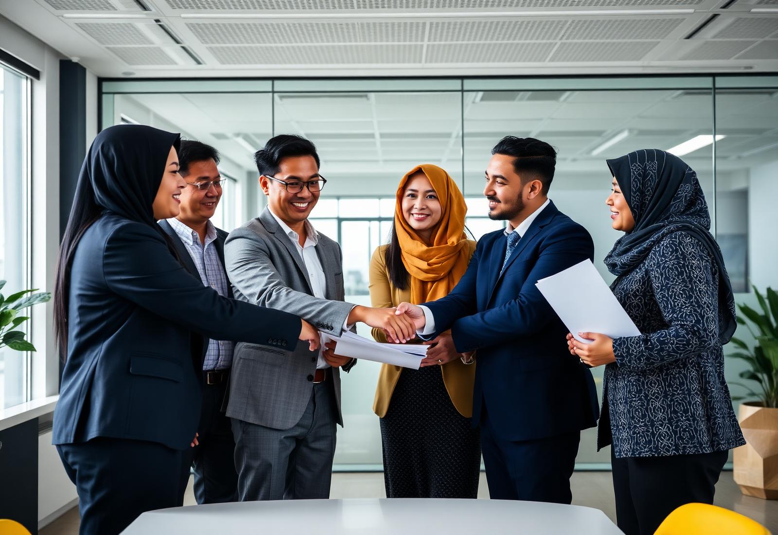 Recruitment consultants meeting with a diverse team of Indonesian professionals