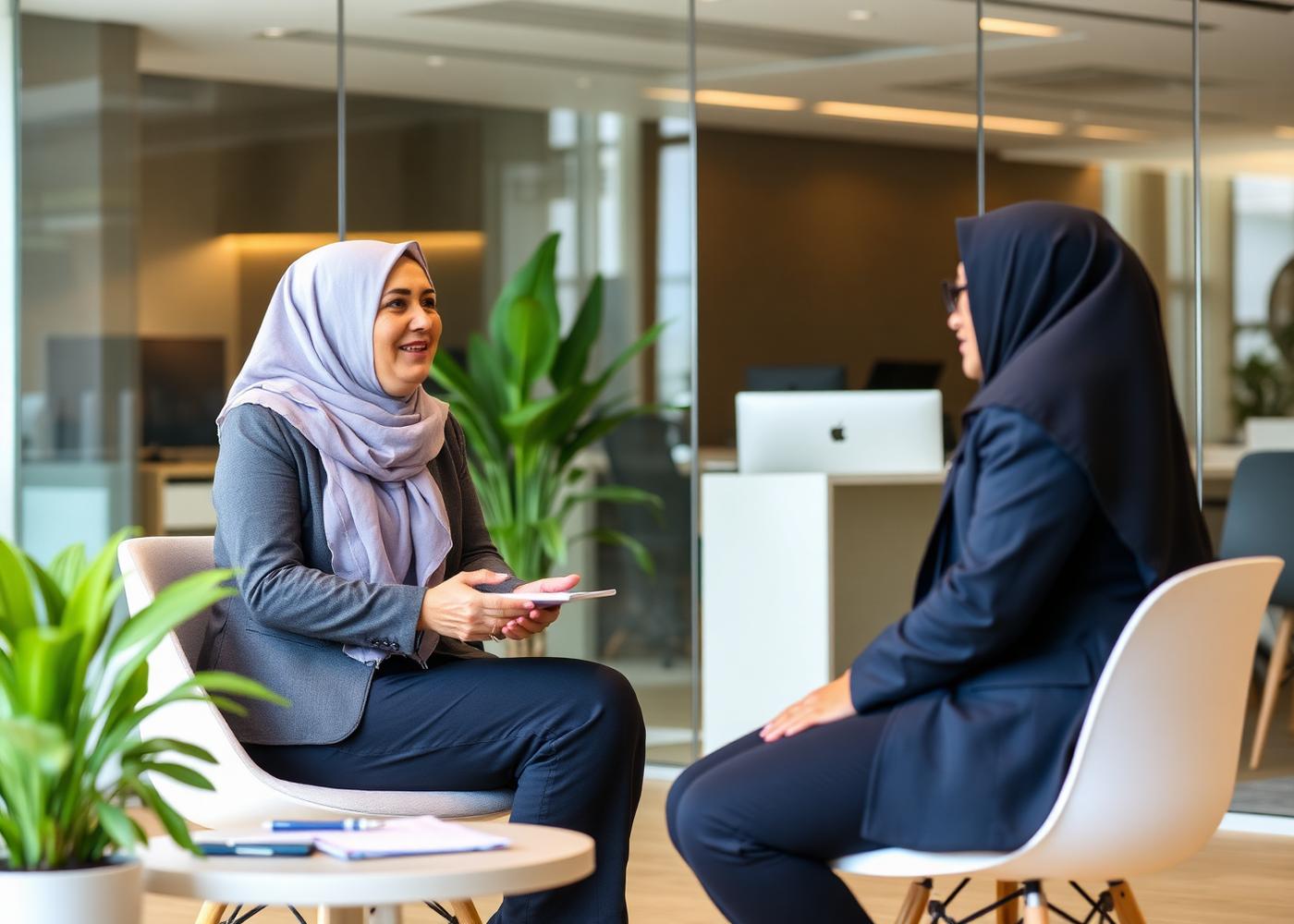 Recruitment consultant interviewing a professional candidate